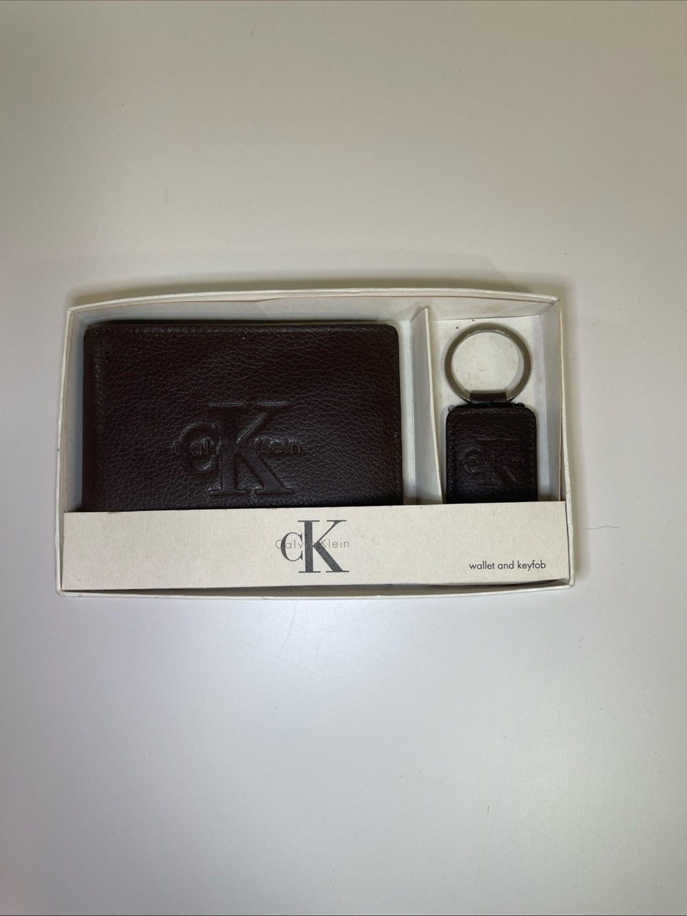 Calvin Klein Bifold Wallet Leather Passcase With Key Fob - New In Box  Mens